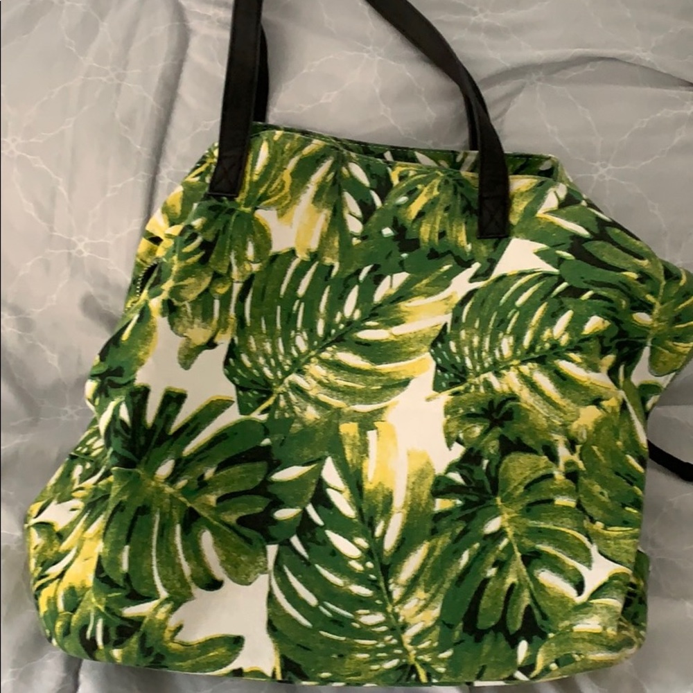 Tropical Green Leaf Bag